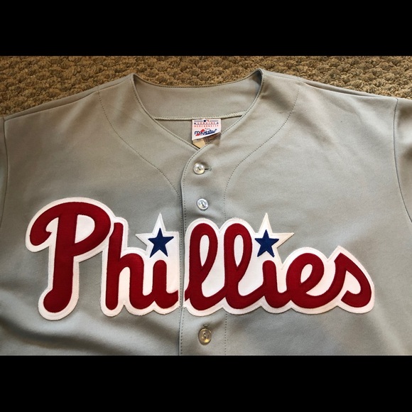 Men’s Phillies MLB Majestic Gray Road Jersey - Picture 2 of 6